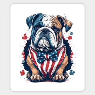 Bulldog 4th of July Sticker